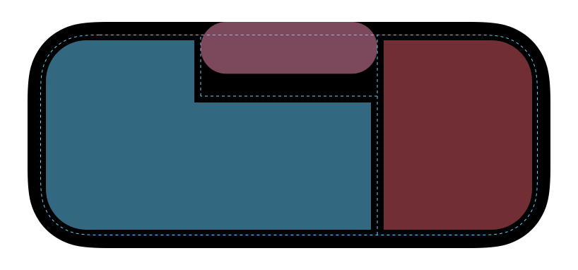  If there is not enough space, the Dynamic Island areas can be combined 